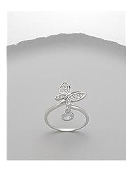 Butterfly CZ Ring In 92.5 Sterling Silver