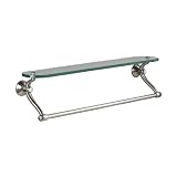 American Standard 6726S Collection 24 Inch Towel Bar with Glass Shelf combines elegance and functionality