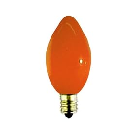 5 Watt C7 Ceramic Orange Light Bulb Christmas Light Replacement Light Bulb Candelabra Base by Generic