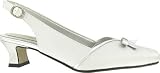 Easy Street Women's Incredible Mid Heel Shoes,Silver Satin/Metallic,12 M US