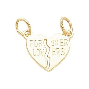 Forever Lovers in Split Hearts Charm, 14K Yellow Gold by