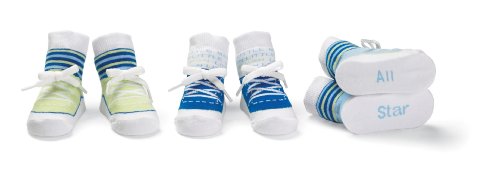 Mud Pie Baby Little Prince Sock Set of 3, Little Man Sneaker Socks