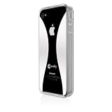 Macally Reflective Case with Rubber Grip and Sticky Swipe for iPhone 4 (Clear, Fits AT&T iPhone)