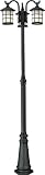 Artcraft Lighting AC8669BK Yorktown 3-Lite Post Light, Black