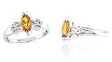 Marquise Cut Citrine Ring Sterling Silver
