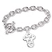 Sterling Silver Pierced Cross 7.5-inch Toggle Bracelet