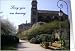 Sorry you are leaving, French church and gardens, antique street lamp Card