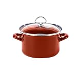 Chantal Enamel-On-Steel 2-Quart Soup Pot with Glass Lid, Red