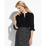 AK Anne Klein Ruffled Silk Blouse at Anne Klein