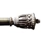 Adjustable Window Curtain Rod Set with Urn Shaped Basketweave Finials - Antique Brass