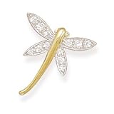 Dragonfly CZ 14K Gold Over Sterling Silver Pendant Slide Necklace