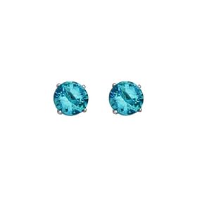 .925 Sterling Silver Rhodium Plated 3mm December Birthstone Round CZ Solitaire Basket Stud Earrings for Baby and Children &amp; Women with Screw-back (Deep Blue): The World Jewelry Center: Jewelry