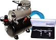 MAS SB82 Dual Action Sidebowl Airbush with Tank Compressor and Hose