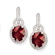 14k White Gold, Diamond & Garnet Dangle Earrings (6.95ctw)