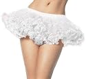 WHITE Puff Chiffon Mini Petticoat Adult Halloween Outfit - One Size Fits Most Women