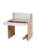 Kenyap Mesa Ordenador Marrón Claro / Blanco 80 x 50 x 72