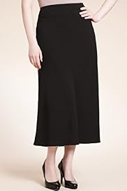 Plus Flared Hem Long CrÃƒÂªpe Skirt