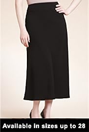 Plus Flared Hem Long Crêpe Skirt