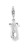 FEELINGX Damenschmuck Silber - Golf / Golftasche / Golfzubehör / Golfschläger - Charm / Anhänger / Beads / Kettenanhänger mit Karabinerverschluss aus 925-Sterlingsilber