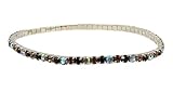 Anklet - A9 - Swarovski (tm) Crystal - Stretch ~ Jet & Smoky Topaz (Black & Brown)