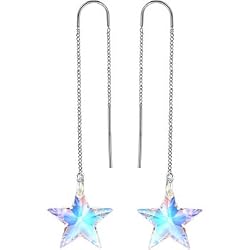 Handcrafted Austrian Crystal Aurora STAR Earrings MADE WITH SWAROVSKI ELEMENTS