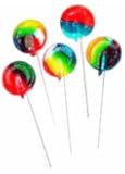 DiabeticFriendly&reg; Sugar Free Rainbow Tye Dye Tutti Fruiti Flavored Lollipops (Individually Wrapped/lb) 83 Per Pound!