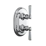 Bancroft Sacked Thermostatic Valve Trim Finish: Polished Chrome with White Ceramic Lever Handle