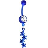 BIOPLAST Blue STAR Dangle Belly Ring