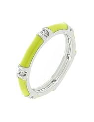 Yellow Enamel Stacker Ring