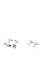 SILVIO SILVANI Dos Pares Gemelos Fantasía De Bota De Fútbol + Balón Y Ancla Plateado / Negro