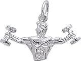 Weight Lifter, Sterling Silver Charm by Rembrandt Charms