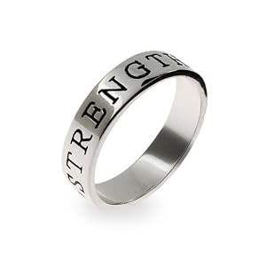 Engravable Strength Sterling Silver Friendship Ring. Engrave it at EvesAddiction!
