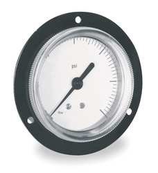 Industrial Grade 4UA38 Panel Mount Gauge, Flange, 3 1/2In, 60 Psi