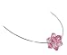Sterling Silver 1 MM Omega Chain Austrian Pink Swarovski Crystal Necklace