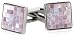 Elegant Silver Cufflinks with Inlaid Mosaic Pink Mother of Pearl with Presentation Box