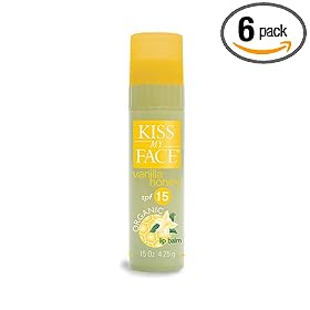 31FNFNZ3B9L. SL500 AA280 PIbundle 6,TopRight,0,0 AA280 SH20  Kiss My Face Organic Vanilla Honey Lip Balm, SPF 15, .15 Ounce Sticks (Pack of 6)
