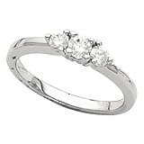 0.10Ct Diamond Three Stone Engagement Ring HI-I12 10KW (SZ 4, 5, 6 , 7, 8)