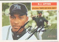 B.J. Upton, Tampa Bay Devil Rays, 2005 Topps Heritage Autographed Card