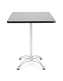 IMAGE OF 30 Square Café Height Table Chrome Base Laminate Gray Nebula - OFM CCLT30SQ-GRNB