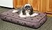 Gusseted Pet Bed - 4 Fabric Choices : Color PLUM PAWPRINT : Size 21 X 36