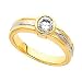 One of a Kind EGL Certified 1.08 ct Round Cut Diamonds Engagement Bezel Two Tone Ring D-SI1