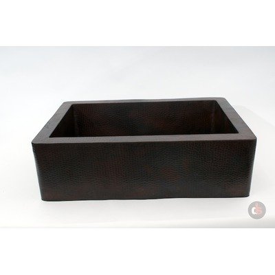 Ambiente-30 Copper Handmade Kitchen Farmhouse Single Well Small Plain Sink