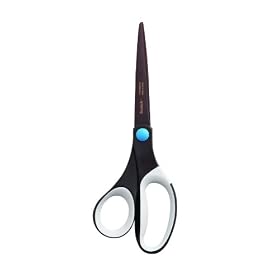 Scotch Precision Ultra Edge Non Stick Scissor, 8-Inch, Brown with Assorted Accent Colors (Dot Color Will Vary) (1468TUNS-MIX)