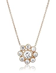 Sethi Couture White Diamond Rose Gold Cluster Pendant Necklace