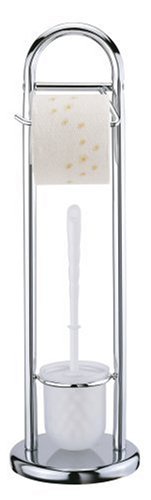 Wenko Exclusiv Stand WC-Garnitur Chrom m. Toilettenpapierhalter Modell Siena