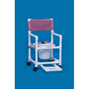 Standard Line Commode with Footrest and Seat Belt Mesh Bag Color: Blue