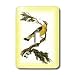 Florene Vintage - Vintage Yellow Bird On Branch With Yellow Check Background - Light Switch Covers - single toggle switch