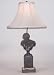 Bronze Roman Bust Mounted on Wood Table Lamp