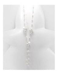 Japanese silk cord White Agate Necklace In Zinc