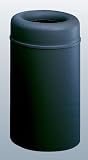 Crowne Collection 30 gallon Steel Open Top Textured Black Waste Receptacle AOT30BK